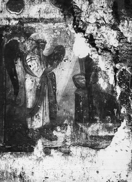 019370 - monumento - S. Maria Antiqua, navata centrale, parete di fondo a sinistra: particolare dell'Annunciazione del tempo di Giovanni VII; neg. serie E, n. 200
