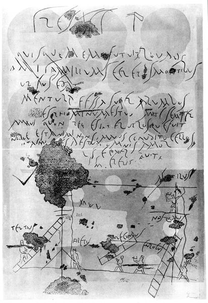 007643 - elaborato grafico - Domus Tiberiana, Criptoportico Neroniano: litografia di ignoto, Collezione Lanciani, 1900