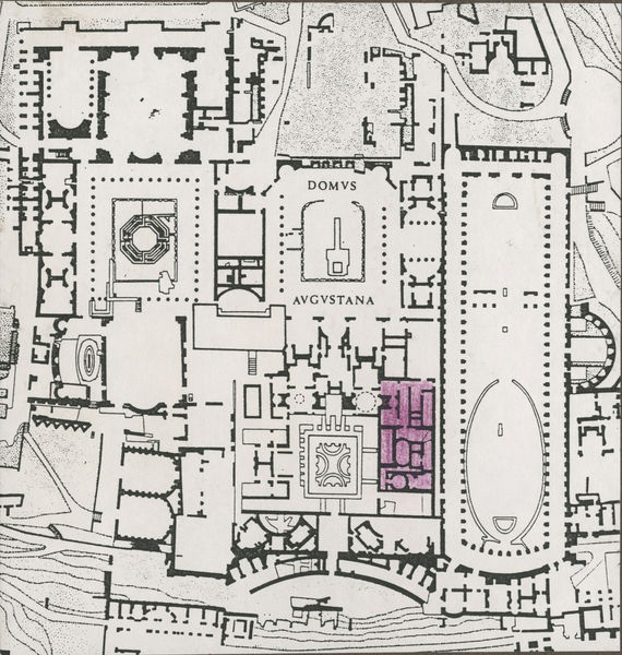 003269 - elaborato grafico - Domus Augustana, piano superiore costruzioni del lato Sud-Est: pianta