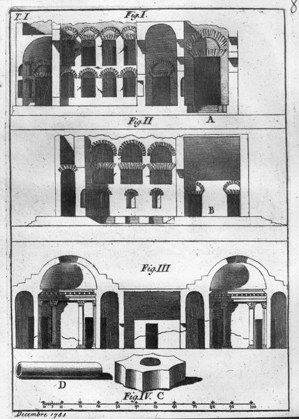 003477 - elaborato grafico - Domus Augustana: ambienti del piano inferiore, disegni del Guattari 1785