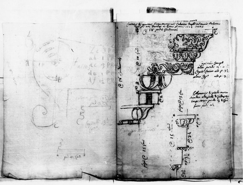 003735 - elaborato grafico - Domus Flavia: cod. CCCCXXXVI della Biblioteca Capitolare di Verona; scavi Bianchini alla Domus Flavia