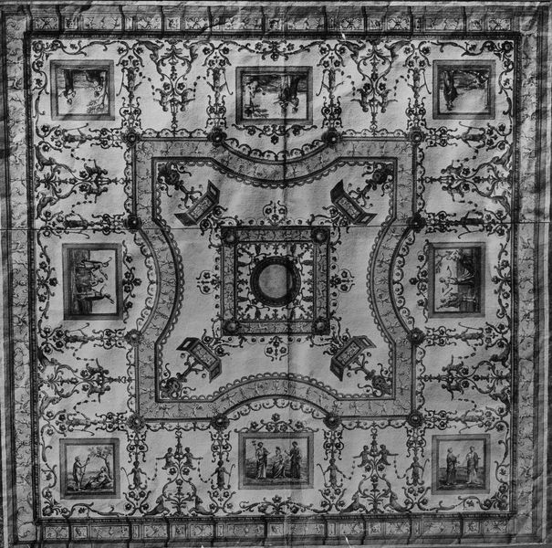 003825 - elaborato grafico - Domus Flavia: pittura scoperta nel XVIII secolo - Collezione Eton Mahogany Case n. XV-