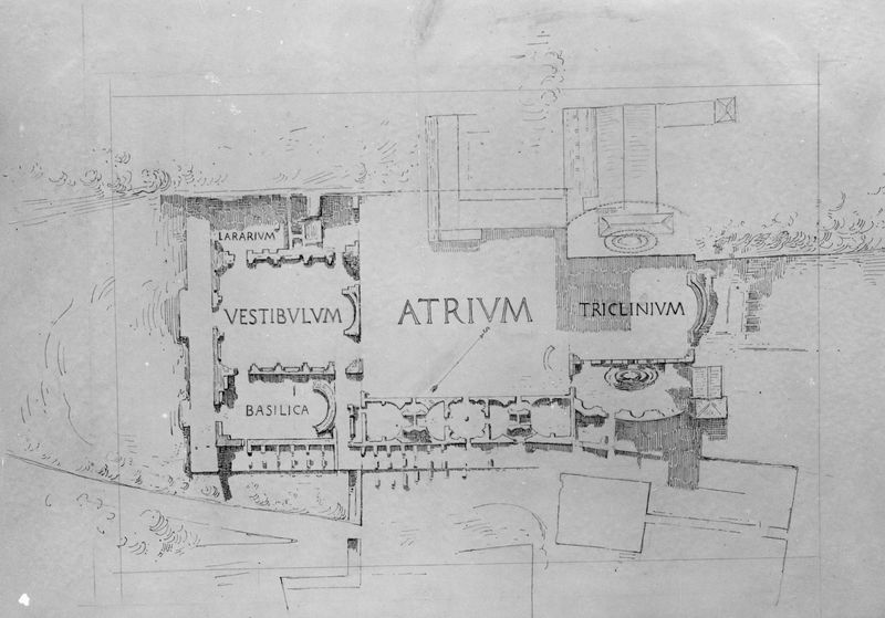 003832 - elaborato grafico - Domus Flavia: pianta antecedente gli scavi Boni-Bartoli