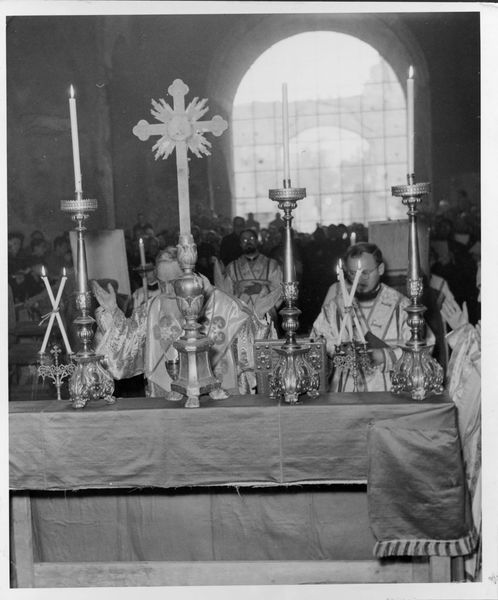019331 - monumento - S. Maria Antiqua, messa in occasione del restauro (21.11.1954)