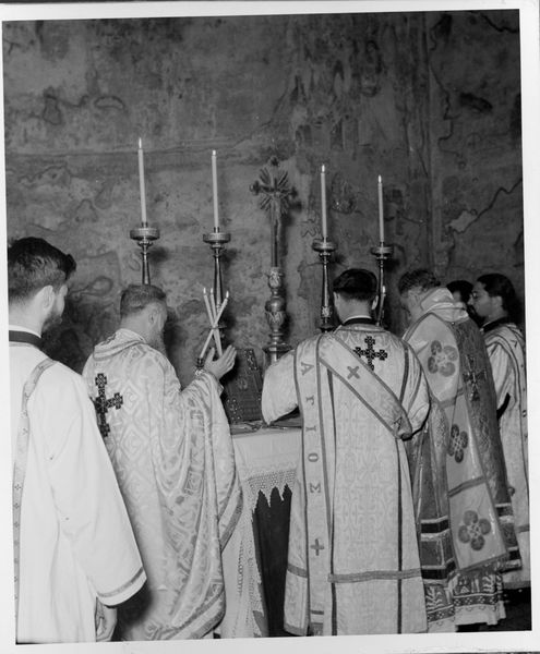 019335 - monumento - S. Maria Antiqua, messa in occasione del restauro (21.11.1954)
