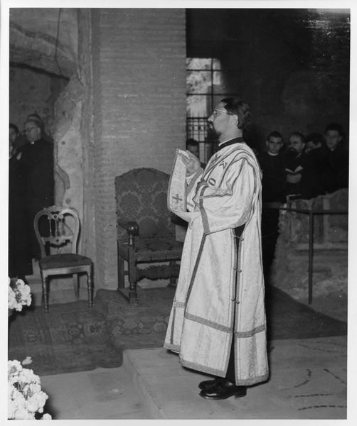 019341 - monumento - S. Maria Antiqua, messa in occasione del restauro (21.11.1954)