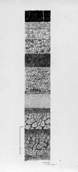 015561 - elaborato grafico - Stratificazione sotto il Lapis Niger, rilievo e disegno: T. Ciacchi; Neg. Serie E, Nr. 593