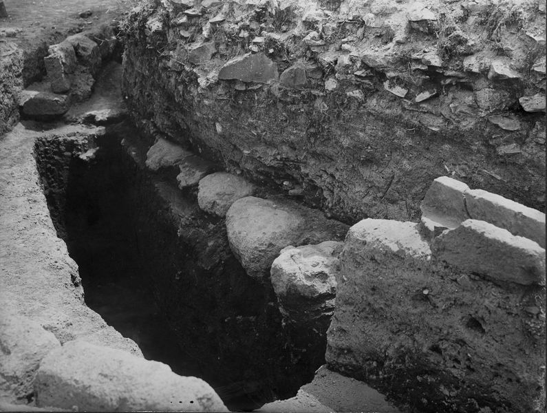 012429 - scavo archeologico - Casa delle Vestali, Area di Vesta, saggi del lato nord, particolare (20.06.1929); neg. serie E, n. 1317