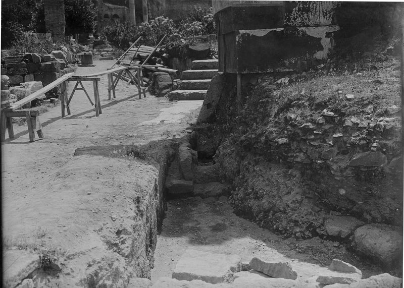 012456 - scavo archeologico - Casa delle Vestali, Area di Vesta, saggi del lato nord, particolare; neg. serie E, n. 1321