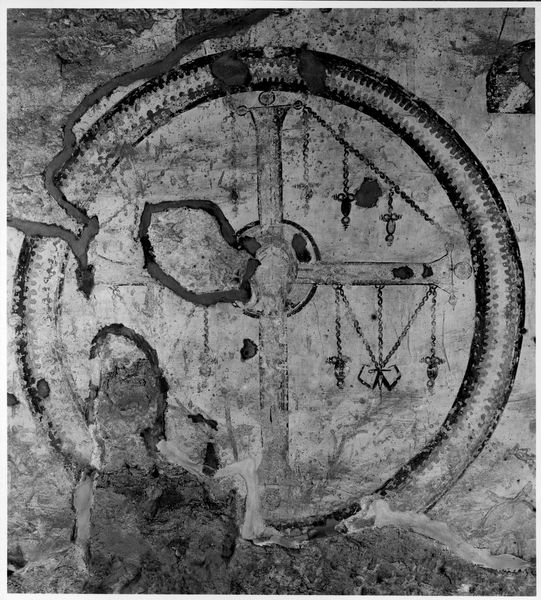 015813 - reperto - Oratorio dei Quaranta Martiri, Pittura parete di fondo, lato sinistro, croce; Gab. Fot. Naz. Neg. Serie E, Nr. 51714