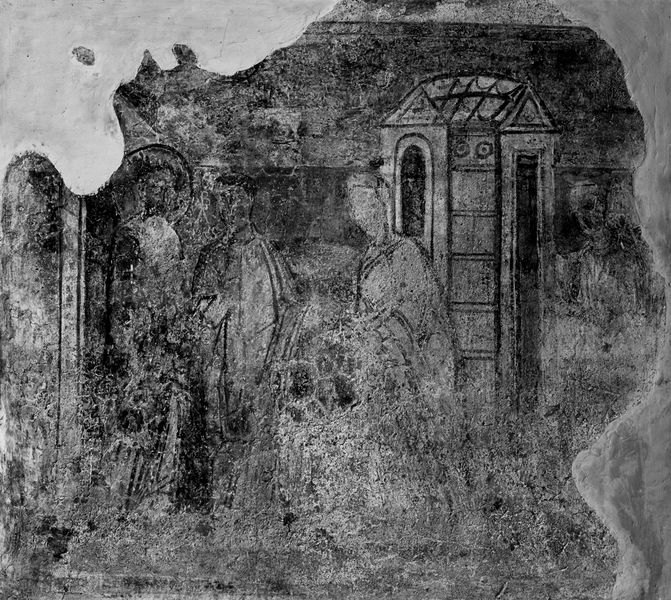 012928 - reperto - Curia, Chiesa di S. Adriano, Chiesa Medievale, avanzi di affreschi; Neg, Serie E, Nr. 1770