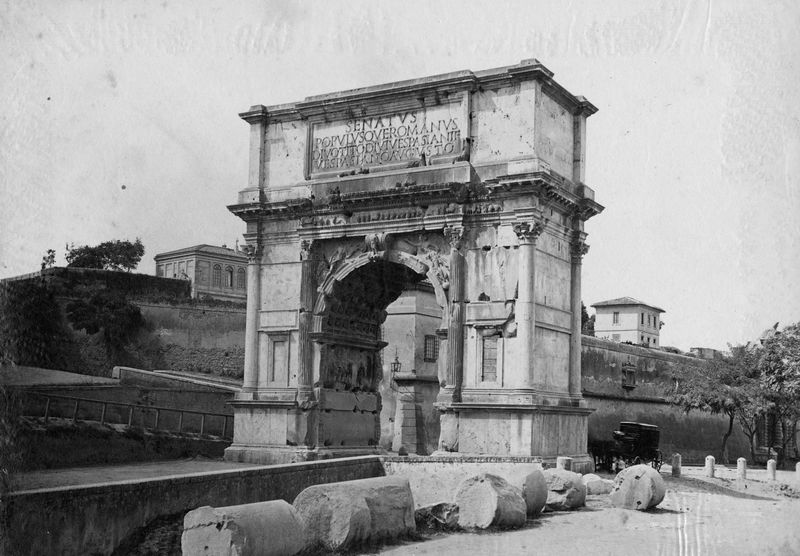 020418 - monumento - Arco di Tito, fronte verso il Colosseo, fine sec. XIX