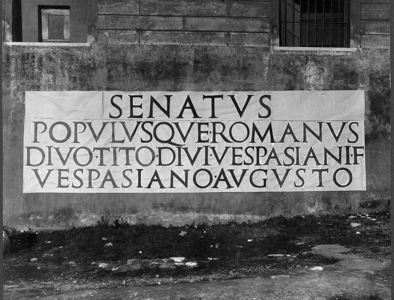 020437 - elaborato grafico - Arco di Tito, copia dell'iscrizione; neg. serie C, n. 370