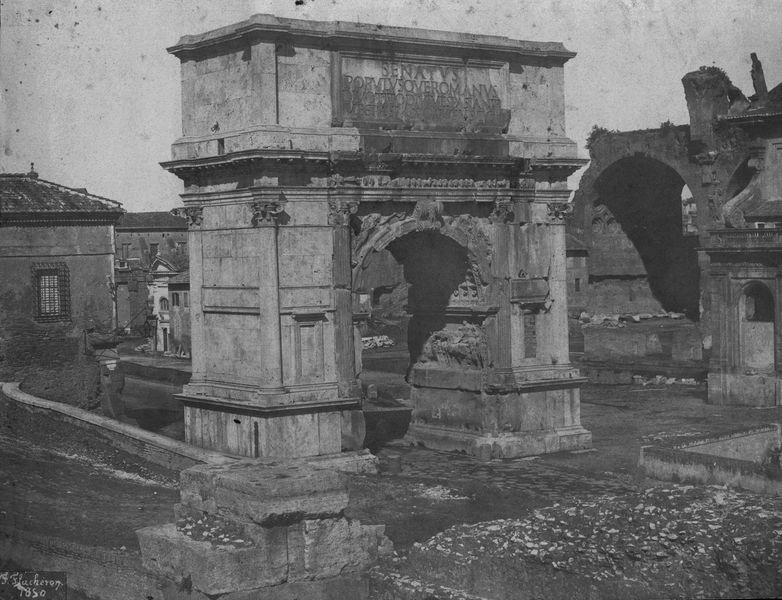 020465 - monumento - Arco di Tito, fronte orientale, foto Flacheron (1850?)