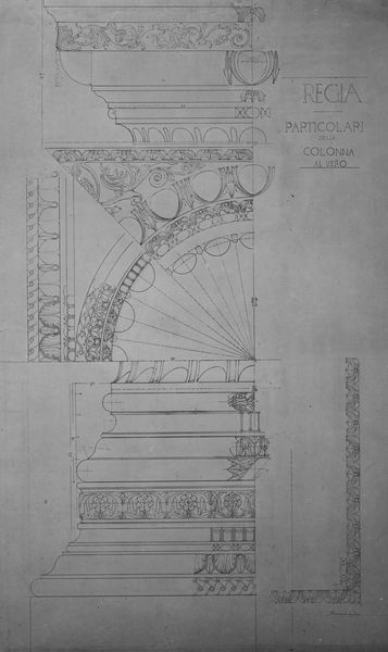 020059 - elaborato grafico - Arco di Augusto, colonna, studio dell'Arch. Benvenuti; neg. serie C, n. 647 e 648, film 2129