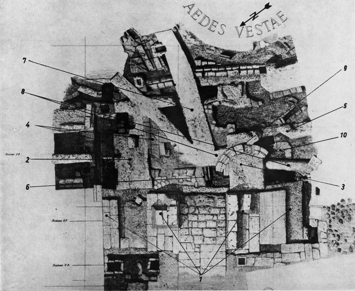 020061 - elaborato grafico - Arco di Augusto, pianta della zona; neg. serie 9x12, n. 474