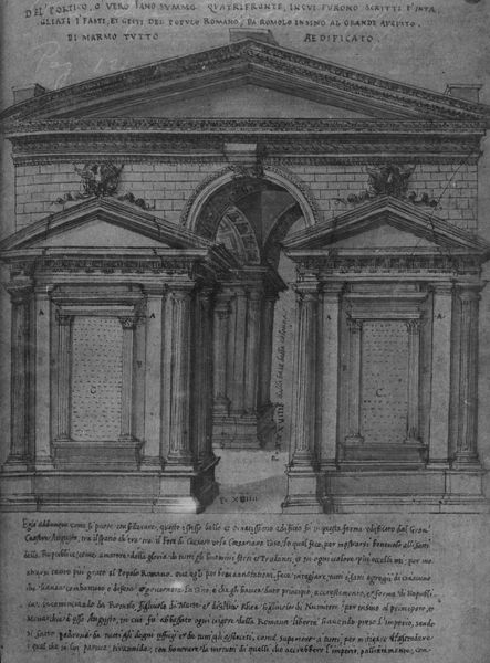 020062 - elaborato grafico - Arco di Tito, ricostruzione di Pirro Ligorio (cod. Taur. f 124 segg.) con i Fasti Capitolini; film 1250 o 2129