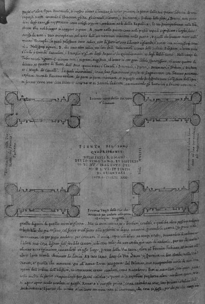 020064 - elaborato grafico - Arco di Tito, ricostruzione di Pirro Ligorio (cod. Taur. f 124 segg.); film 1250 o 2129