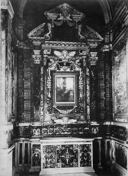 013020 - monumento - Curia, Chiesa di S. Adriano, Veduta della prima cappella durante i lavori; Gab. Fot. Naz. Neg. Serie E, Nr. 42600