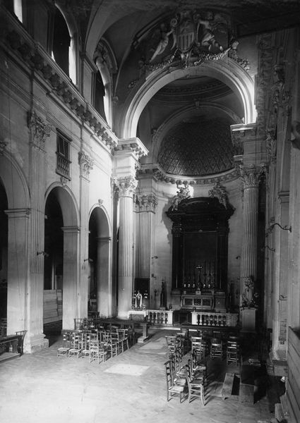 013004 - monumento - Curia, Chiesa di S. Adriano, Veduta della navata centrale durante i lavori; Gab. Fot. Naz. Neg. Serie E, Nr. 42602, Film 2538