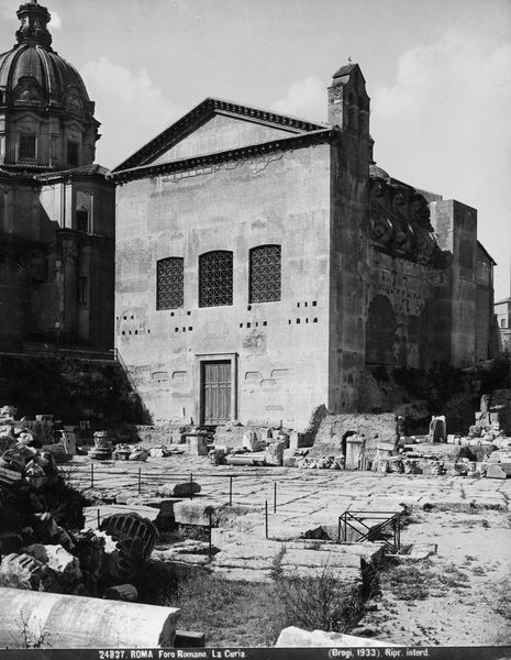 013117 - restauro - Curia, facciata principale durante i lavori, Brogi 1933; senza negativo