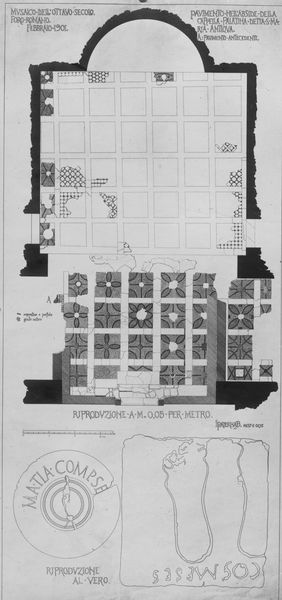 019505 - elaborato grafico - Santa Maria Antiqua, pavimento dell'Abside; neg. serie E, n. 599
