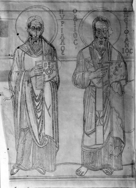019523 - elaborato grafico - Sanata Maria Antiqua, pitture navata sinistra, lucido eseguito dal Gabellini; neg. serie F, n. 431
