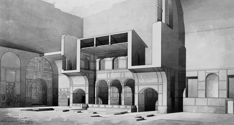 019513 - elaborato grafico - Santa Maria Antiqua, studio di ricostruzione dell'Arch. Petrignani; neg. serie E, n. 393