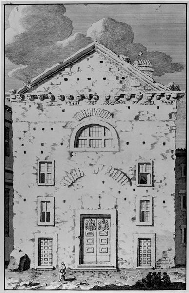 013442 - elaborato grafico - Curia, facciata nel secolo XVII, disegno Overbeck, collezione Lanciani, Roma XI - 4 - VII - 3; Neg. Serie E, Nr. 2489