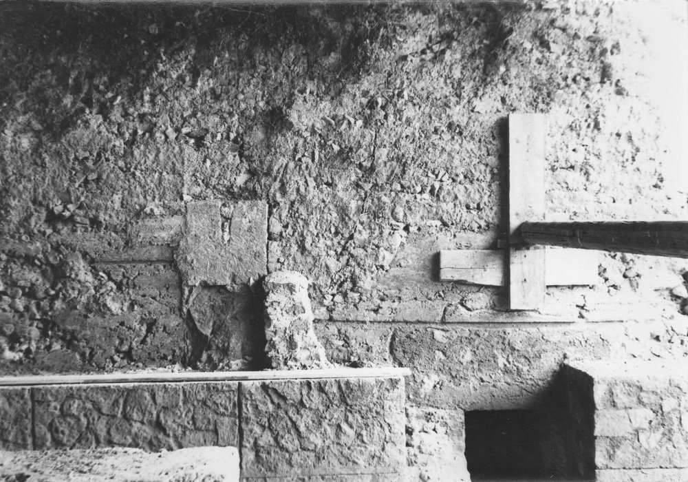 Corridoio, parete ovest di A5-A6 prima del restauro (giu.'60) LXXIII, 36.JPG