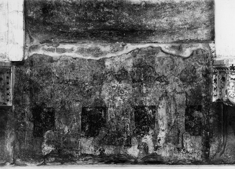 012933 - reperto - Curia, Chiesa di S. Adriano, Affresco sotto la seconda nicchia a sinistra, agosto 1939; Gab. Fot. Naz. Neg. Serie E, Nr. 23264