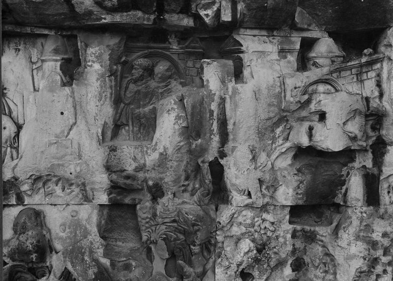 020185 - monumento - Arco di Settimio Severo, fronte orientale, pannello storico sinistro; foto Accademia Americana, n. S-E 3