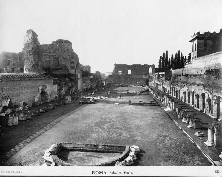 006419 - monumento - Stadio di Domiziano, vedute generali da sud. Neg. serie senza negativo  6x6 nÂ° 18817