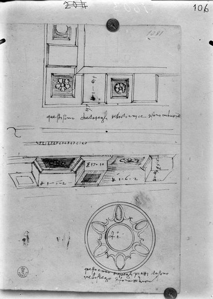 011409 - elaborato grafico - Basilica Emilia, disegno ad inchiostro di Antonio da Sangallo il vecchio, fine del XV-inizi del XVI secolo (?), conservato nel Gabinetto Disegni e Stampe degli Uffizi Firenze 1603 Ar, Codice Strozzi, f. 14r. 

Bibliografia di riferimento: "La Basilica Emilia, architettura, lessico e costruzione" di Zampa, P. 2015
Neg. Serie F nÂ° 106