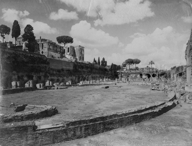 006393 - monumento - Stadio di Domiziano, veduta generale dell'intera area, vista da sud. Edizioni Brogi