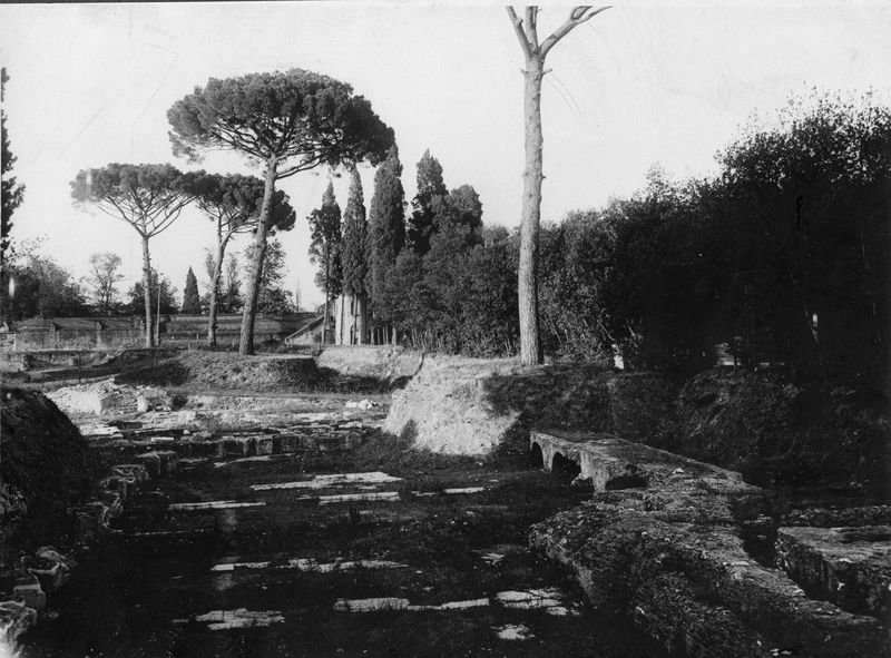 003436 - scavo archeologico - Palatino, Domus Augustana, il peristilio superiore durante lo scavo; senza negativo