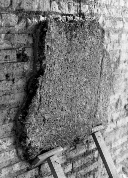 006353 - restauro - Stadio di Domiziano, lato orientale con il Palco Imperiale: restauro dell'intonaco ancora in situ. Neg. serie Film nÂ° 1531