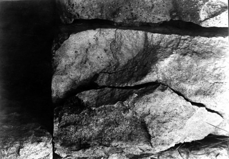 000067 - monumento - Palatino, Roma quadrata, Scalae Caci, muratura del lato occidentale, particolare di un blocco di tufo: Film n. 2462