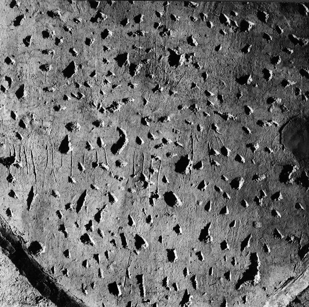 007676 - monumento - Palatino, Domus Tiberiana, ambienti sul Clivus Victoriae, ambiente n.5, graffiti sulla parete in basso a sinistra; neg. serie 6x6, n. 1054