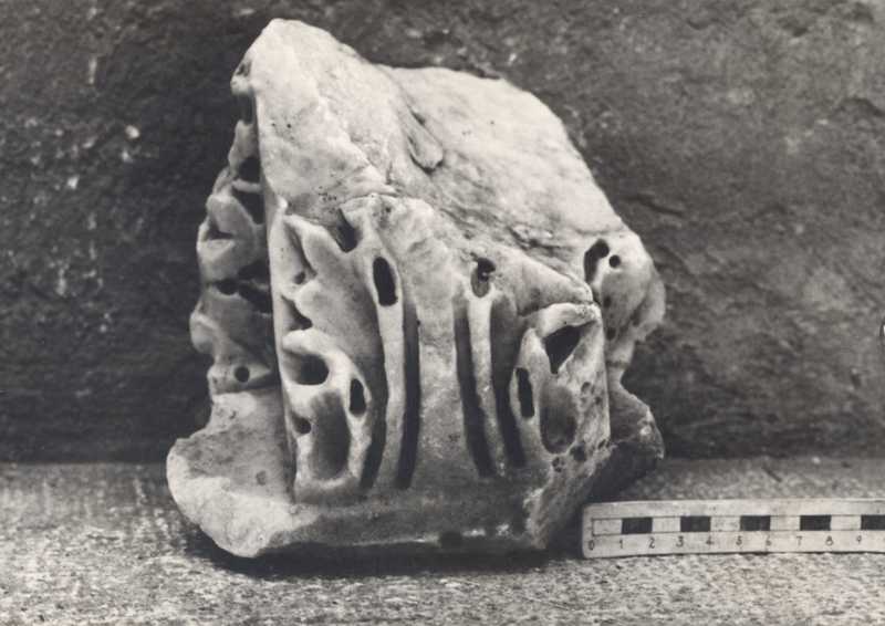 Frammento di mensola e di sottocornice.