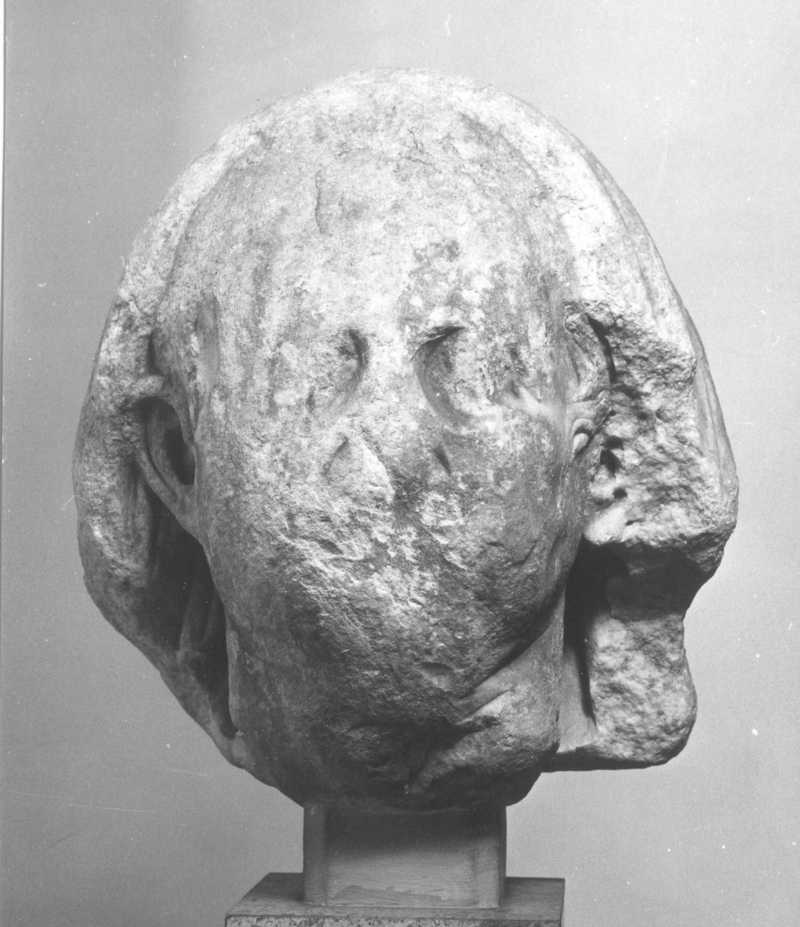 Testa virile velata frammentata.