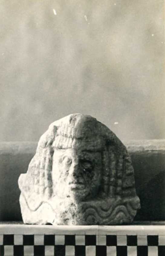 Frammento di coperchio di sarcofago.